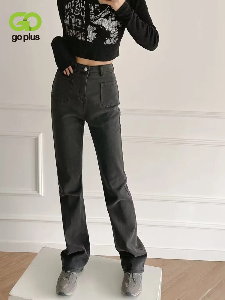 GOPLUS- ̽Ʈ û     ÷ , Y2k Pour Femme Hose Broeken Dames Pantalon Taille Haute Pour Femme